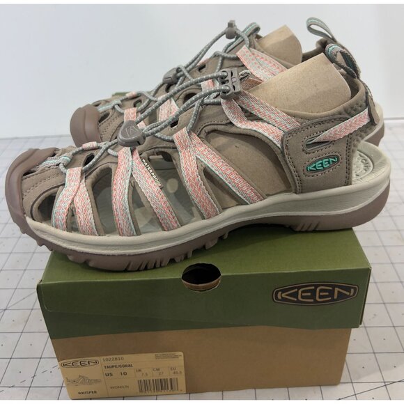 Women's KEEN Whisper Water Hiking Sandals Sz. 10 Taupe/Coral New - Picture 6 of 9